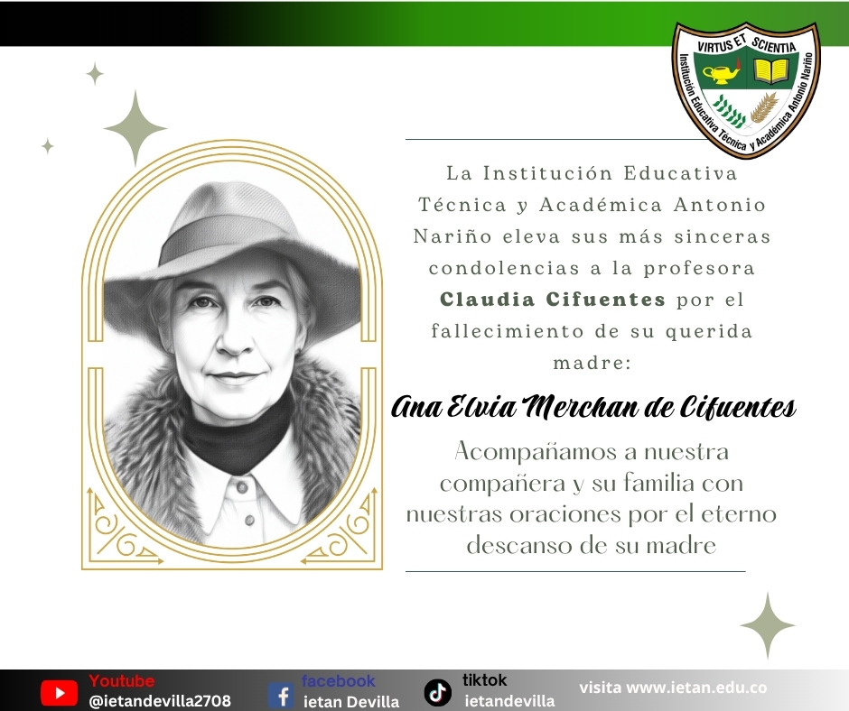 05 de abril FALLECIMIENTO DE LA MADRE DE LA PROFE CLAUDIA CIFUENTES